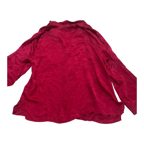 August Silk 100% Silk Vintage Pajama Set Top Bottom Sz 1X Red - Picture 3 of 7
